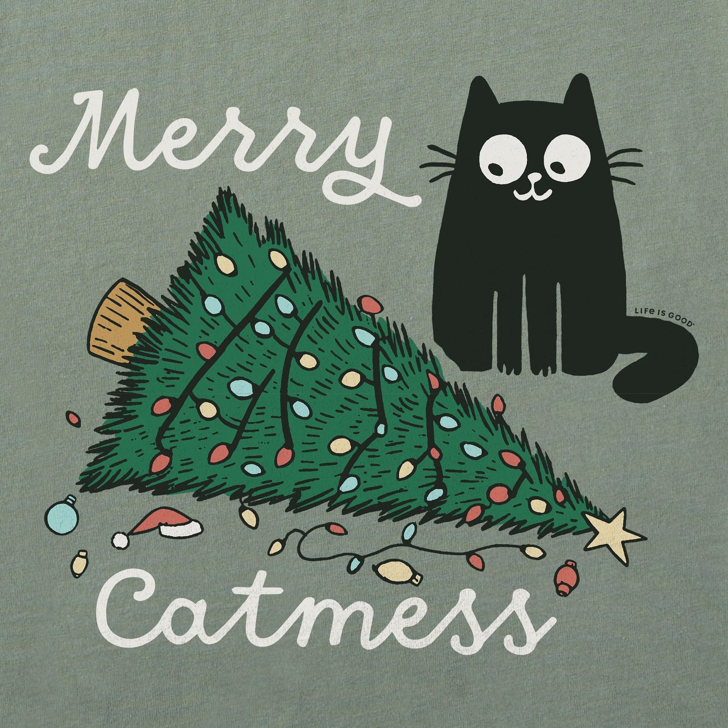 Men's Merry Cat Mess Short Sleeve Crusher Tee