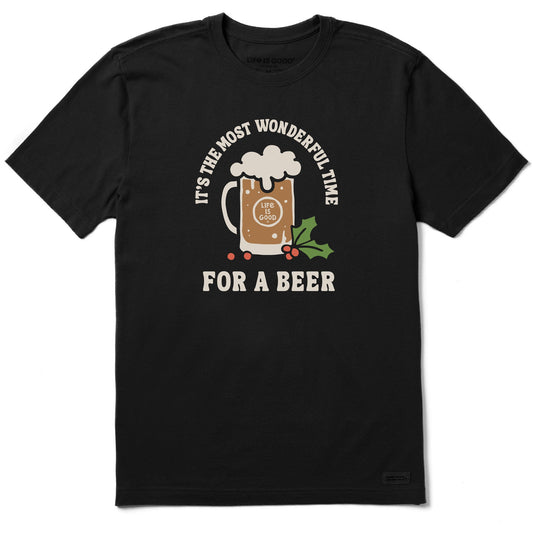 Men's Most Wonderful Time for a Christmas Beer Short Sleeve Crusher Tee