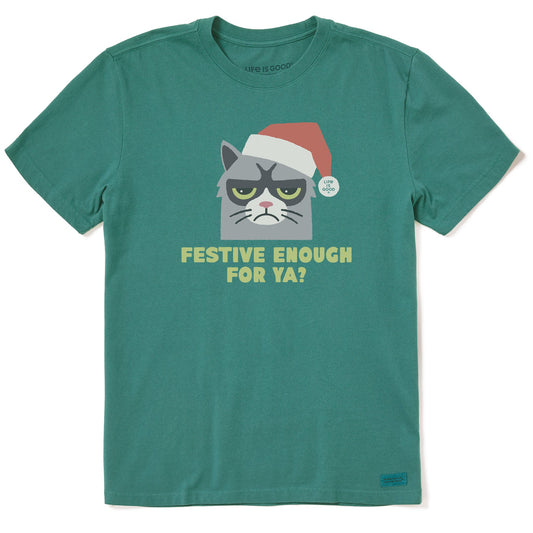Men's Festive Enough For Ya? Short Sleeve Crusher Tee