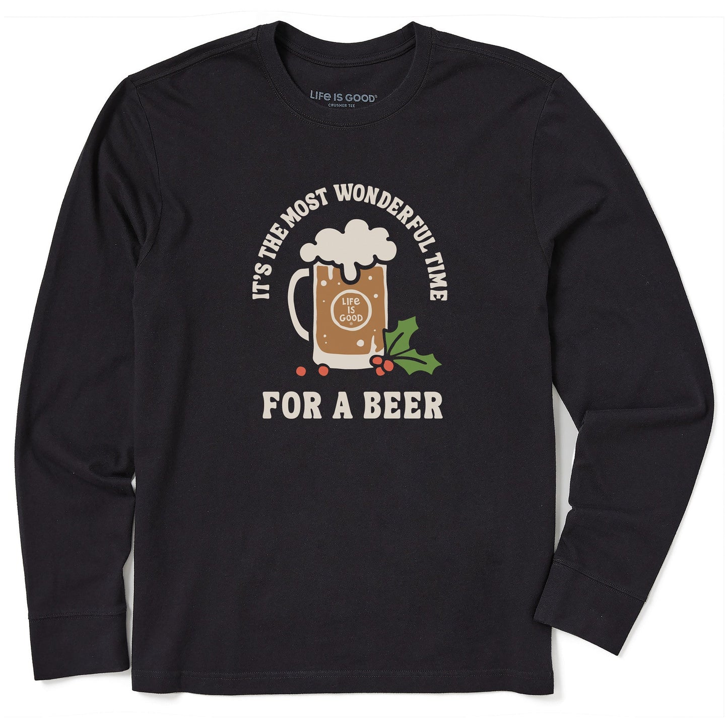 Men's Most Wonderful Time for a Christmas Beer Long Sleeve Crusher Tee