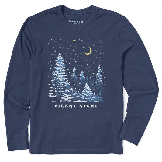 Men's Silent Snowy Night Long Sleeve Crusher Tee