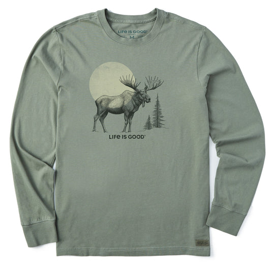 Men's Moose Sunrise Long Sleeve Crusher Tee
