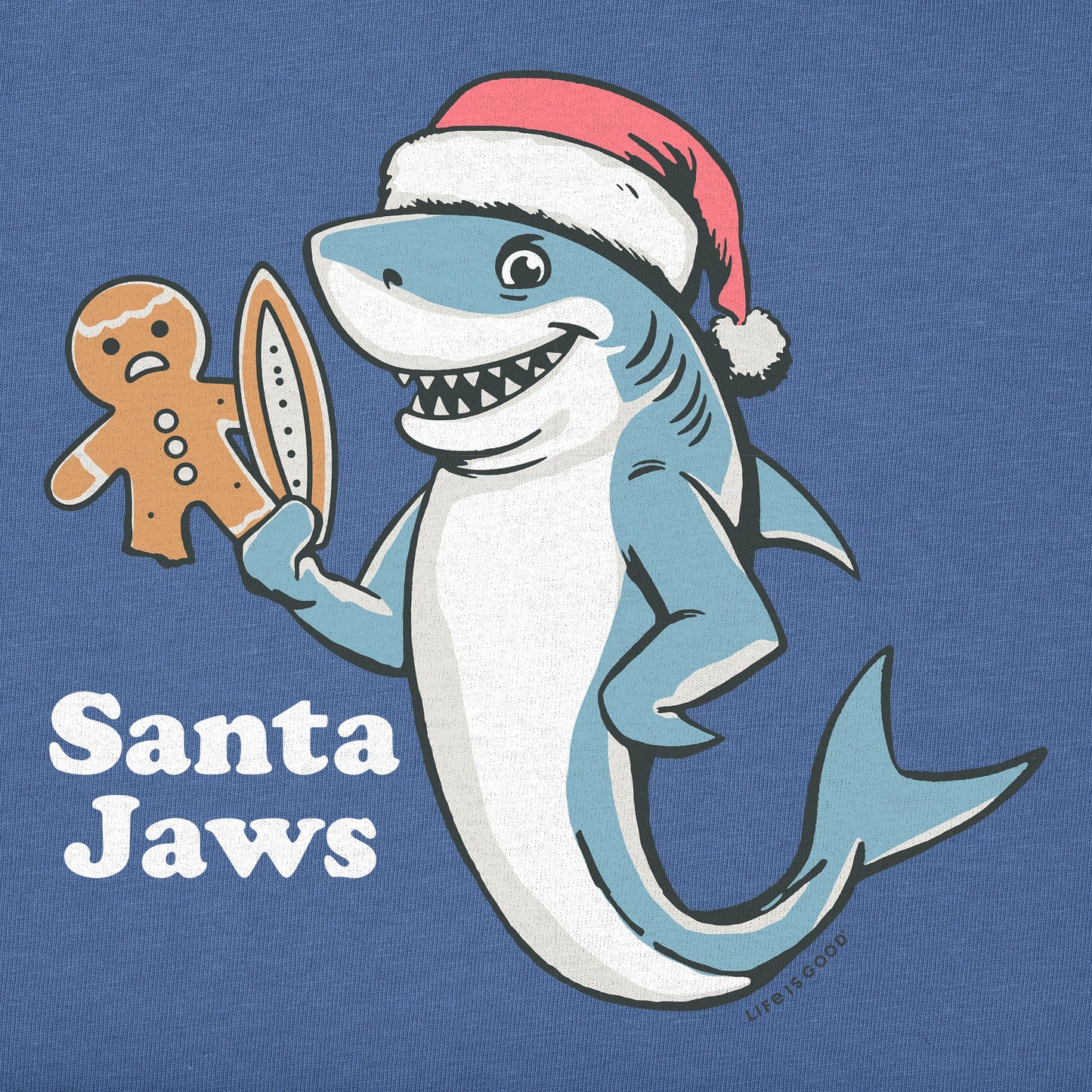 Women's Santa Jaws Shark Long Sleeve Crusher Tee