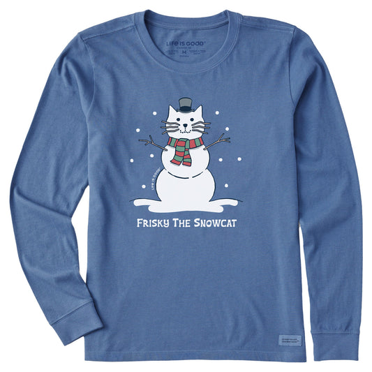 Women's Frisky the Snowcat Long Sleeve Crusher Tee