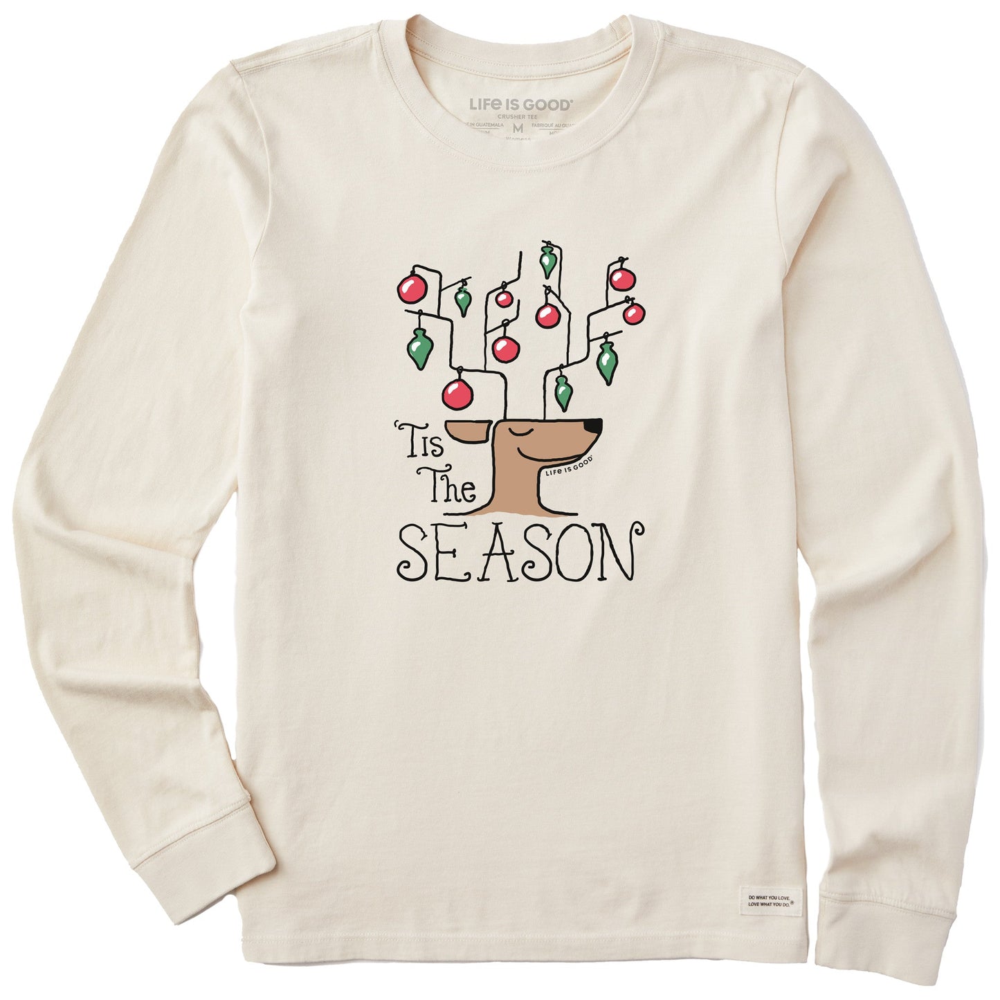 Women's Tis the Season Reindeer Long Sleeve Crusher Tee