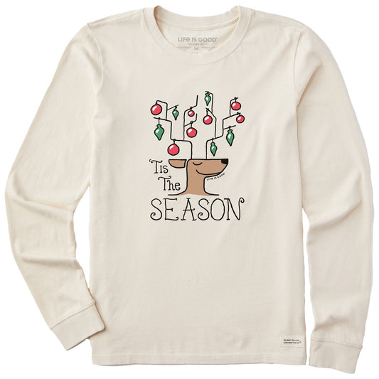 Women's Tis the Season Reindeer Long Sleeve Crusher Tee