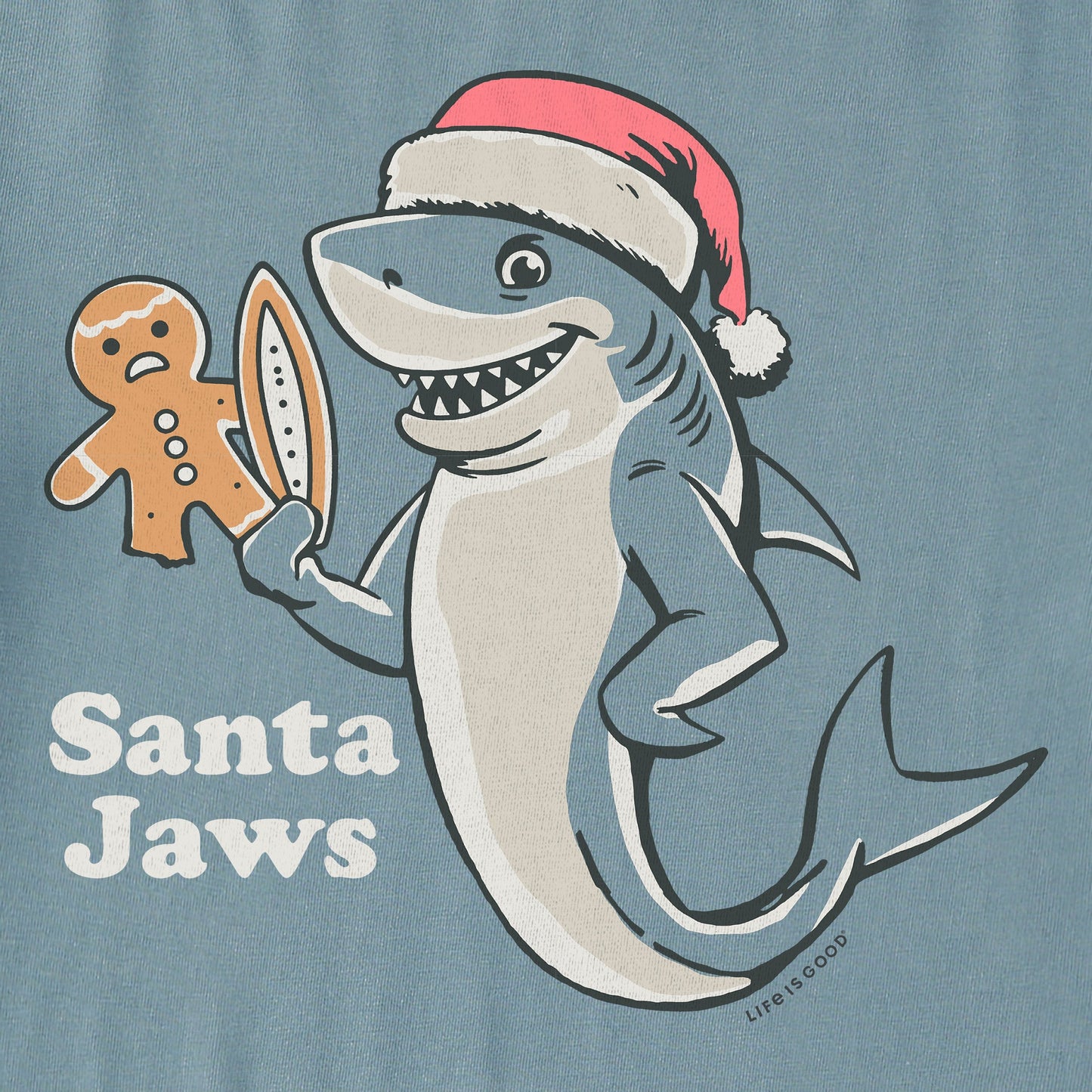 Women's Santa Jaws Shark Short Sleeve Crusher Tee