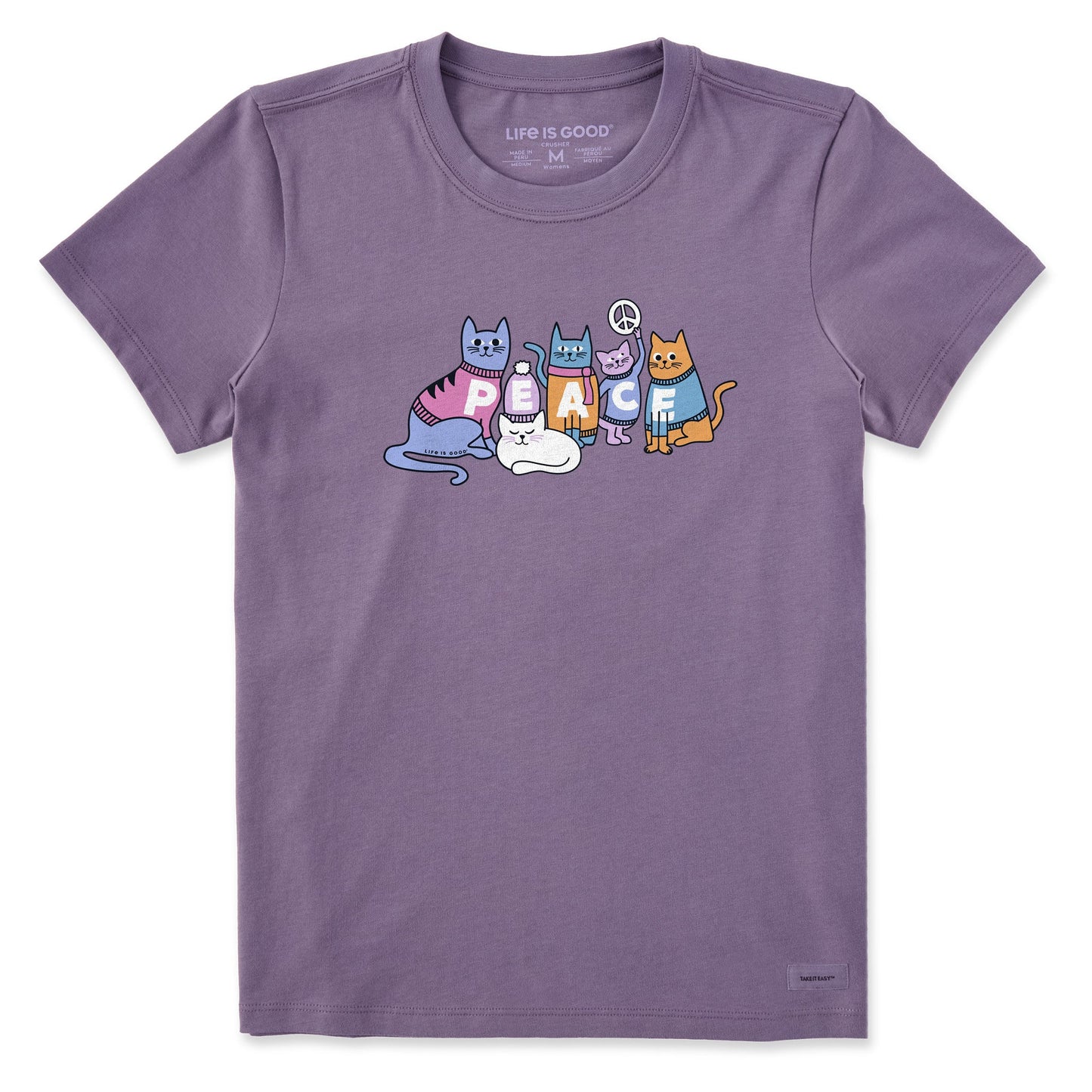 Women's Cats for Peace Short Sleeve Crusher Tee