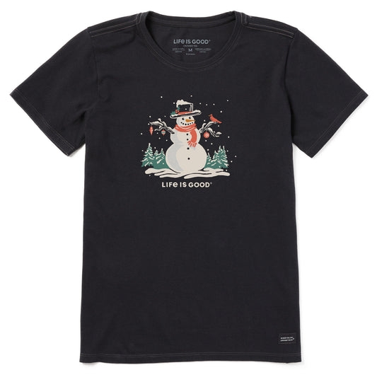 Women's Christmas Snowman Short Sleeve Crusher Tee