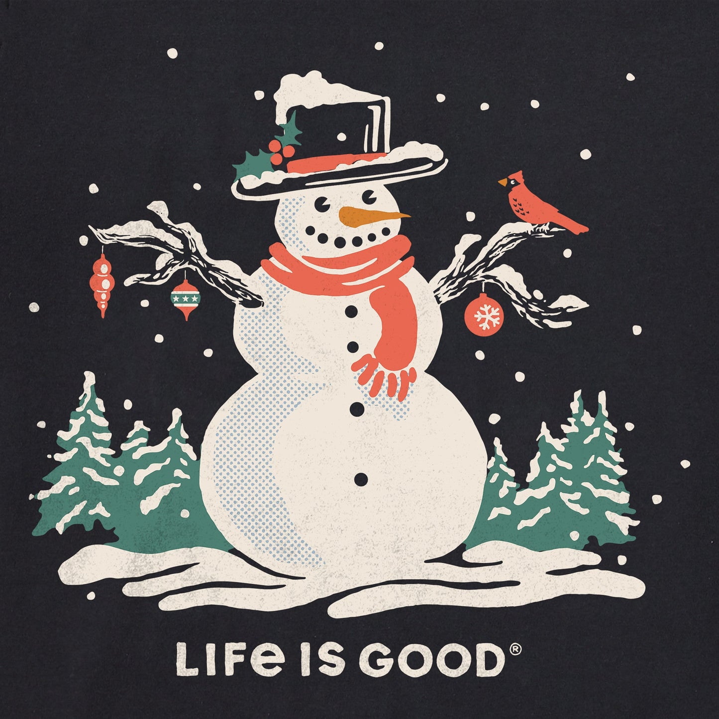 Women's Christmas Snowman Short Sleeve Crusher Tee
