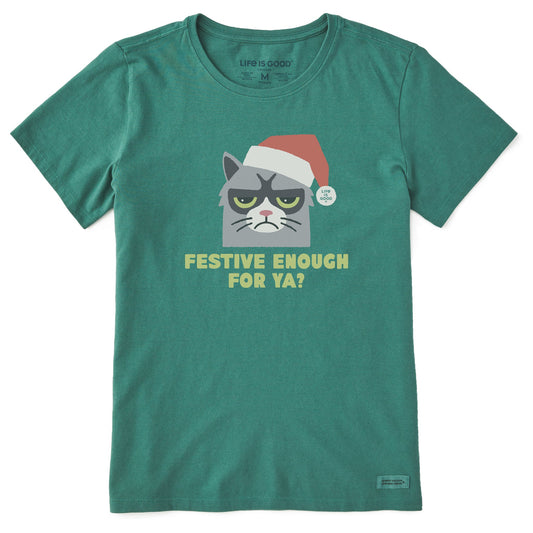 Women's Festive Enough For Ya? Short Sleeve Crusher Tee