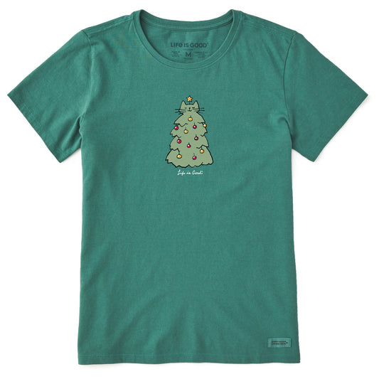 Women's Catmas Tree Short Sleeve Crusher Tee
