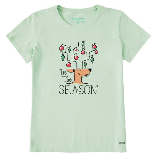 Women's Tis the Season Reindeer Short Sleeve Crusher Tee