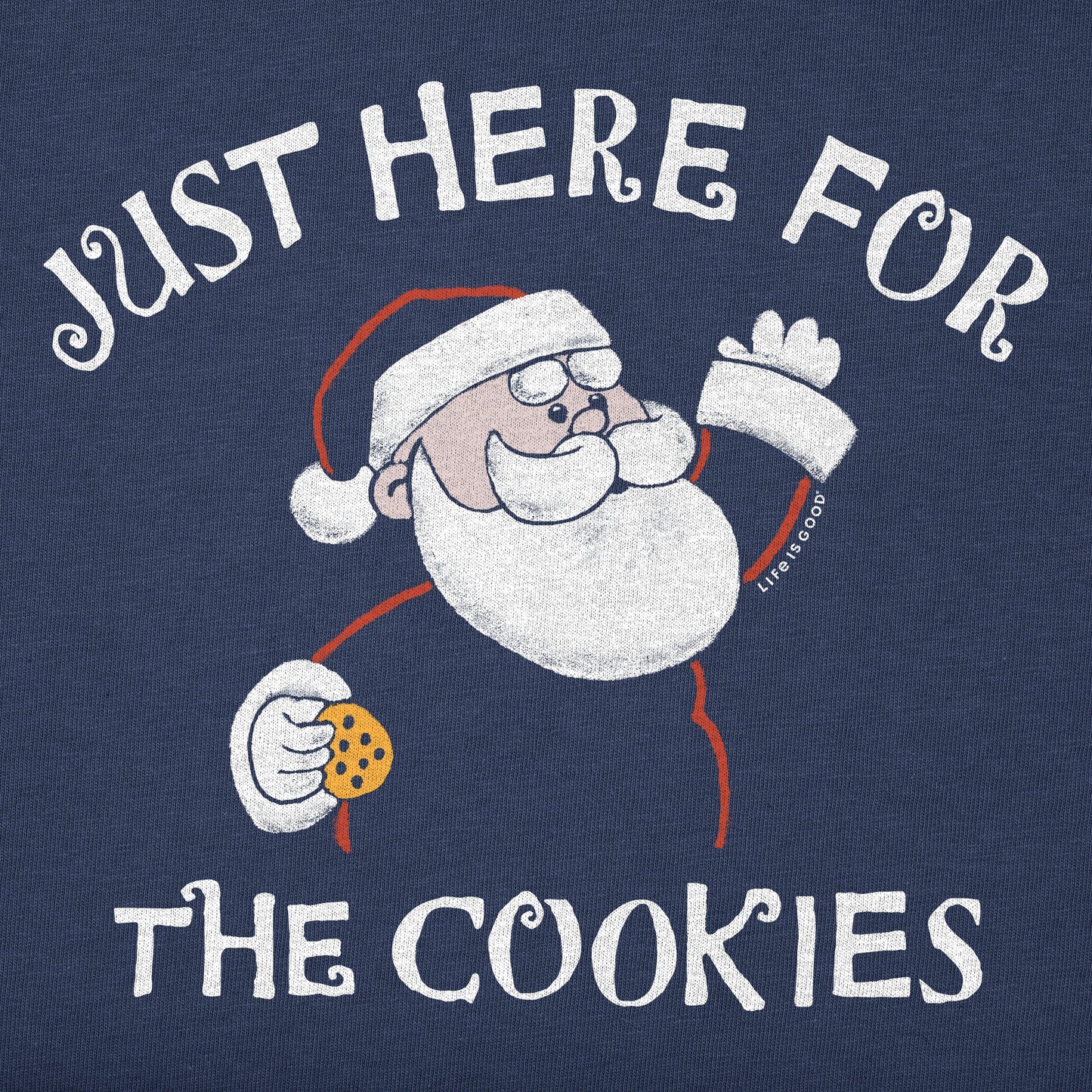 Men's Just Here for the Cookies Santa Long Sleeve Crusher Tee