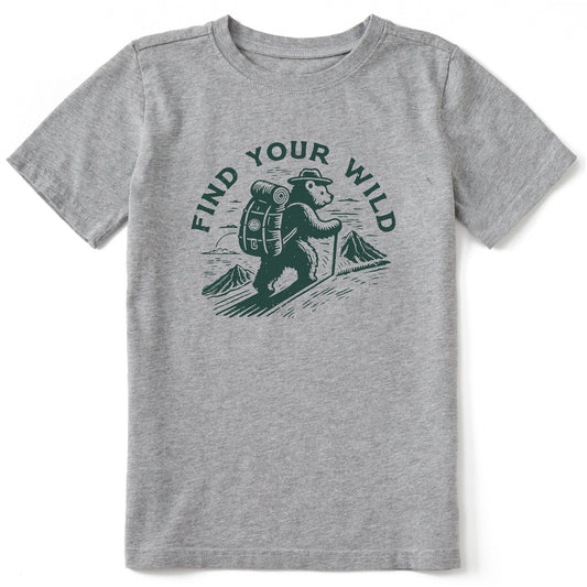 Kids Find Your Wild Bear Short Sleeve Crusher Tee