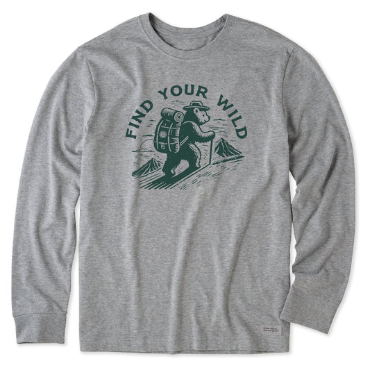 Men's Find Your Wild Bear Long Sleeve Crusher Tee