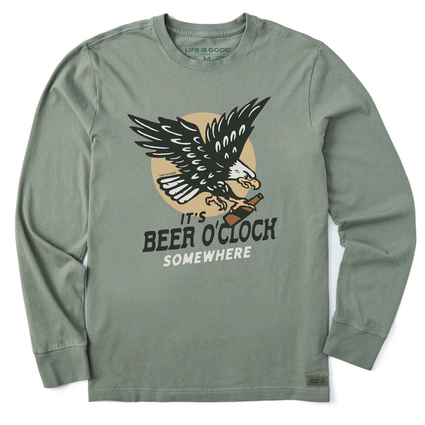 Men's It's Beer O Clock Somewhere Long Sleeve Crusher Tee