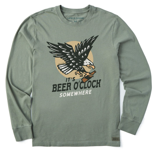 Men's It's Beer O Clock Somewhere Long Sleeve Crusher Tee