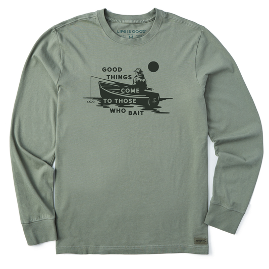 Men's Good Things Come to Those Who Bait Long Sleeve Crusher Tee