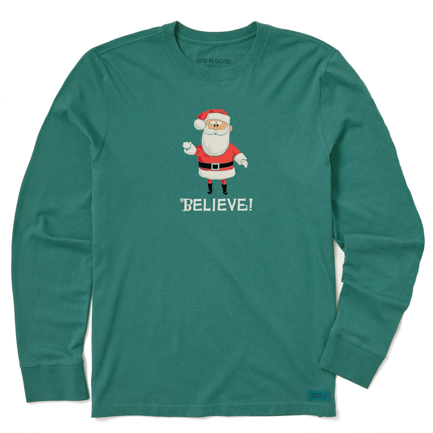 Men's Believe in Santa Long Sleeve Crusher Tee