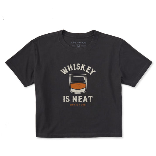 Women's Whiskey is Neat Short Sleeve Crusher Boxy Tee