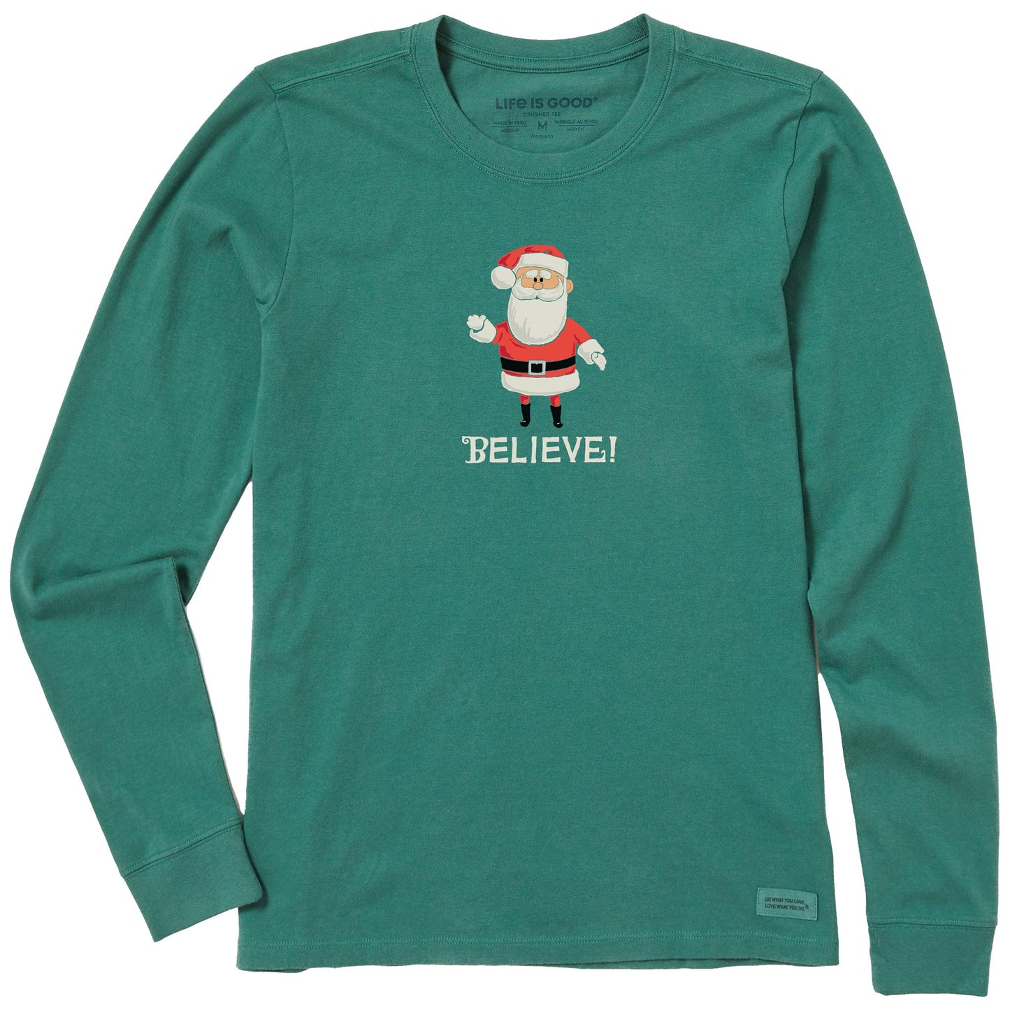 Women's Believe in Santa Long Sleeve Crusher Tee