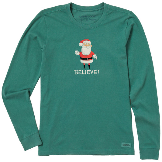 Women's Believe in Santa Long Sleeve Crusher Tee