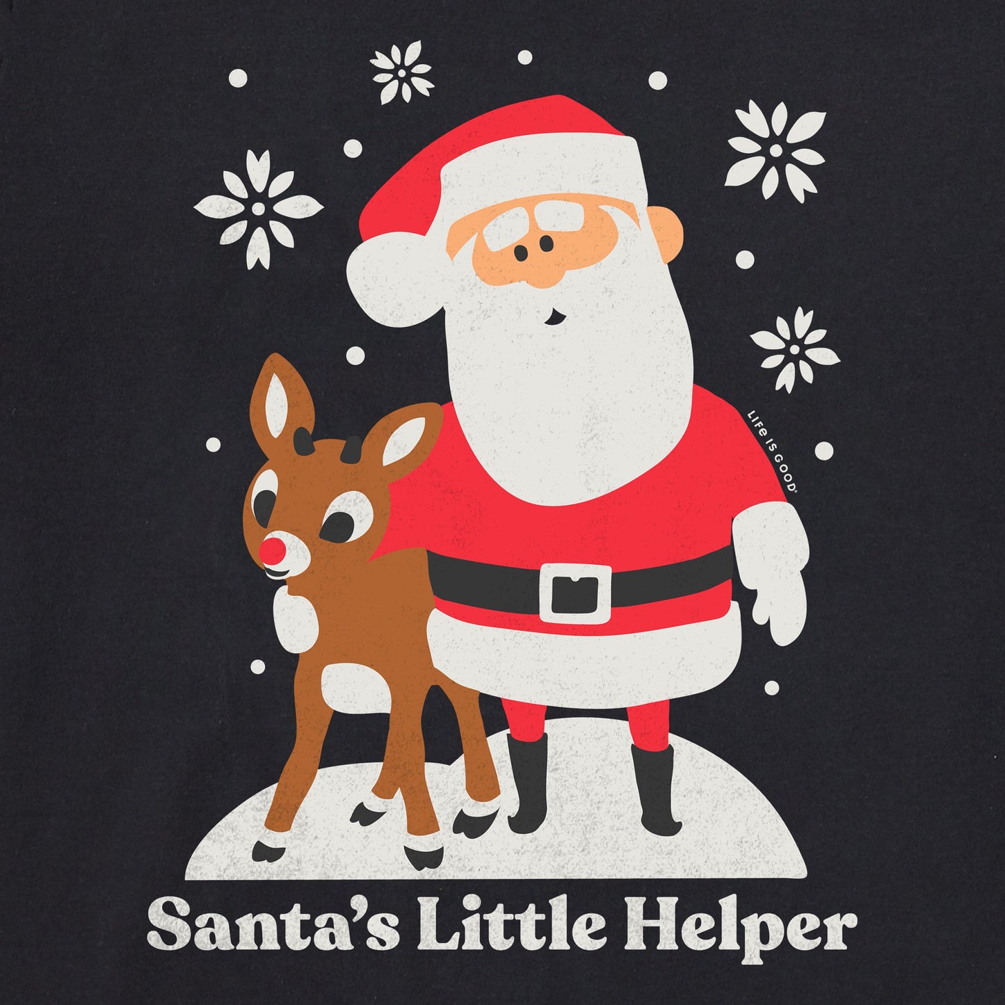 Women's Santa's Little Helper Rudolph Long Sleeve Crusher Tee