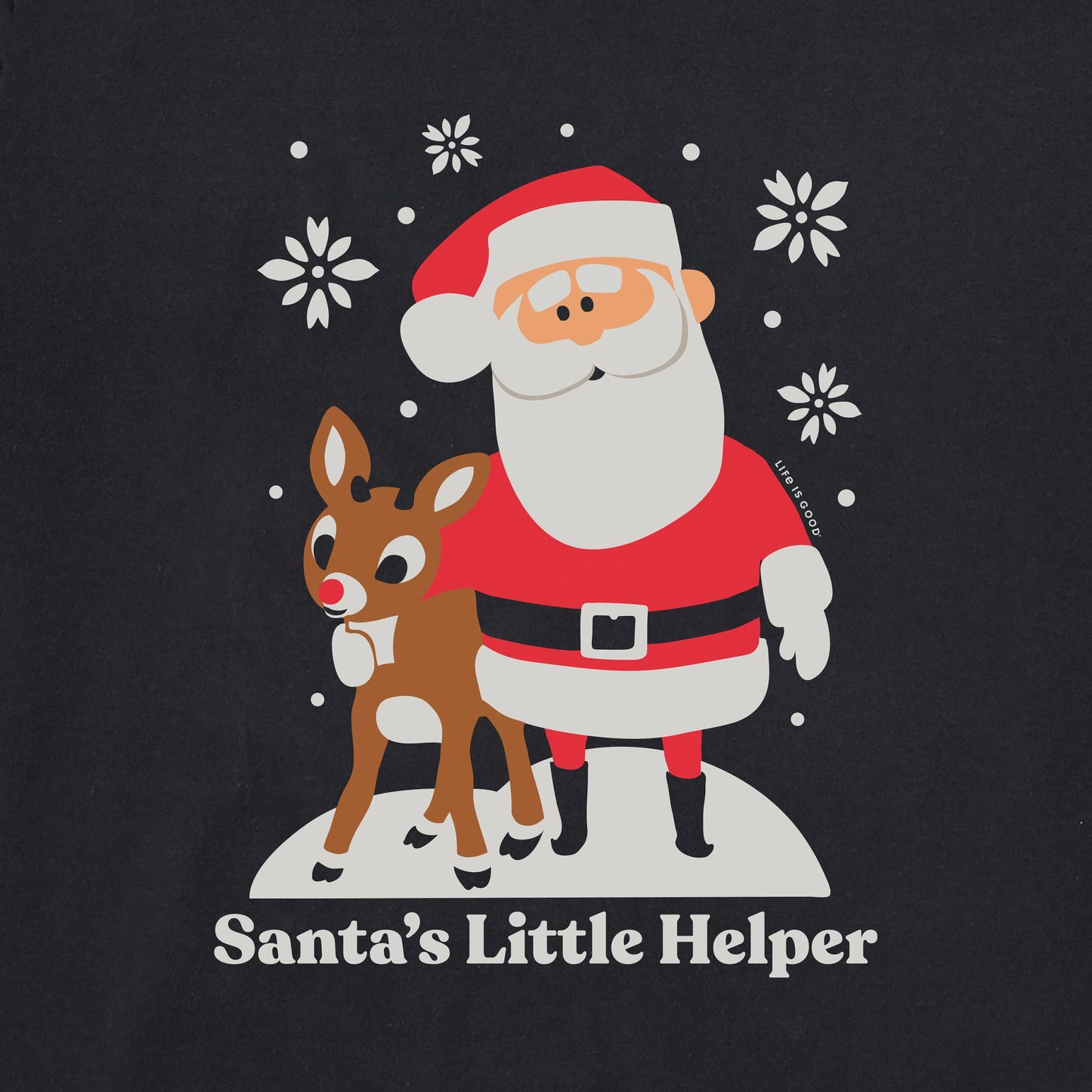 Women's Santa's Little Helper Rudolph Long Sleeve Crusher Tee