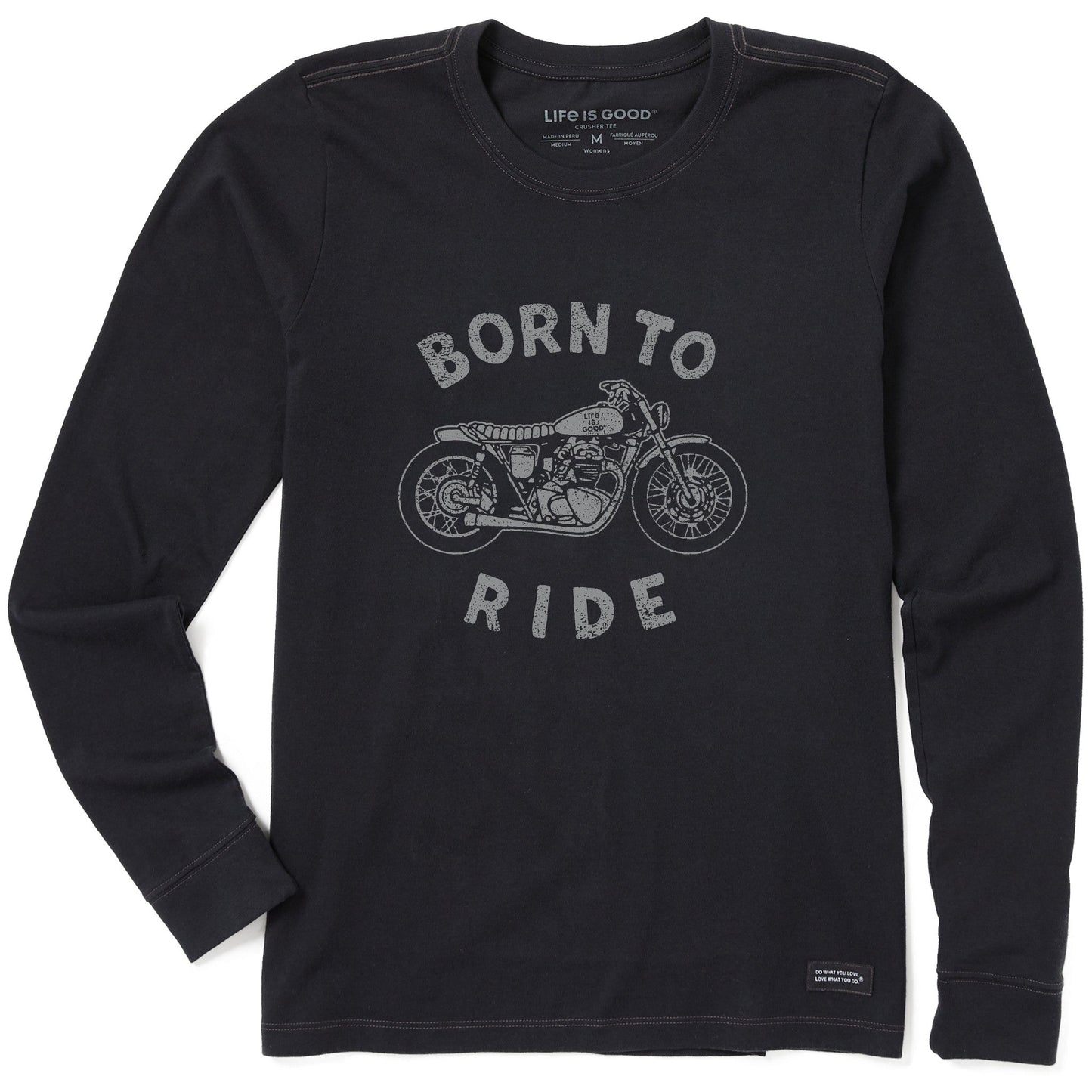 Women's Born to Ride Motorcycle Long Sleeve Crusher Tee