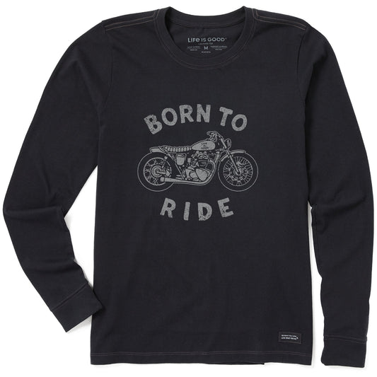 Women's Born to Ride Motorcycle Long Sleeve Crusher Tee