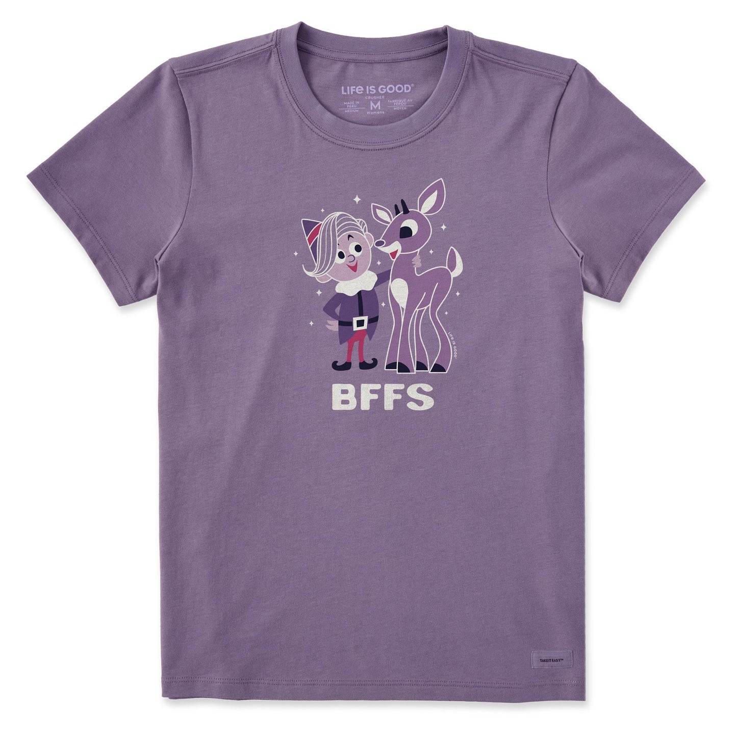 Women's BFFS Rudolph and Hermey Short Sleeve Crusher Tee