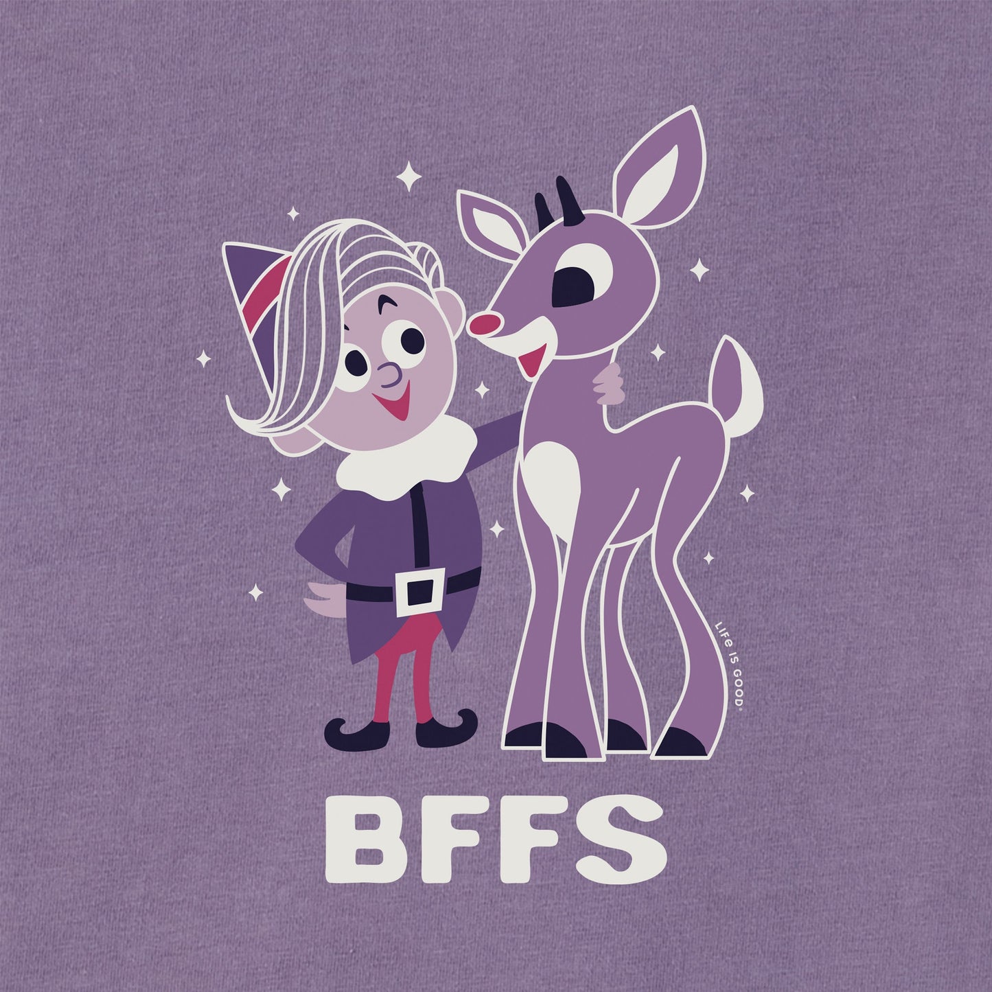 Women's BFFS Rudolph and Hermey Short Sleeve Crusher Tee
