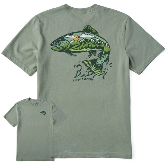Men's Jumping Fishscape Short Sleeve Crusher Tee