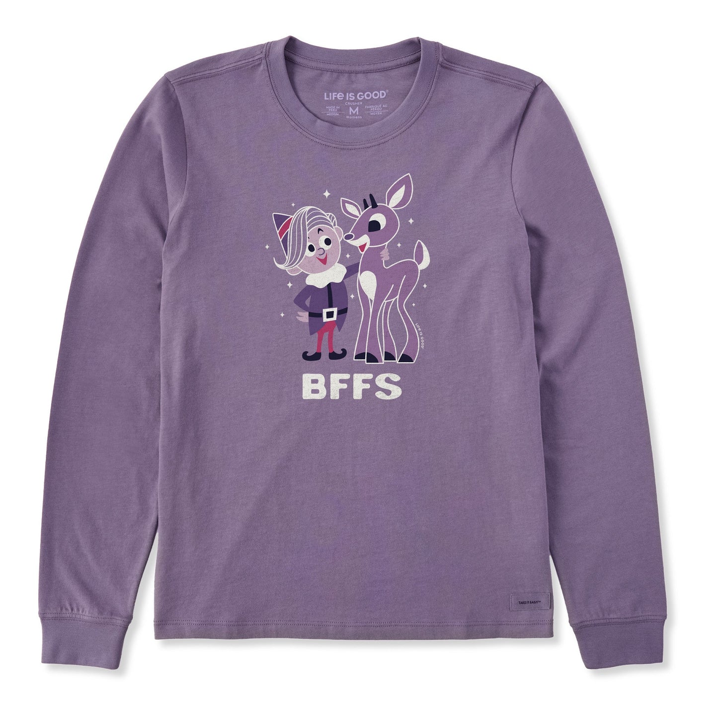 Women's BFFS Rudolph and Hermey Long Sleeve Crusher Tee