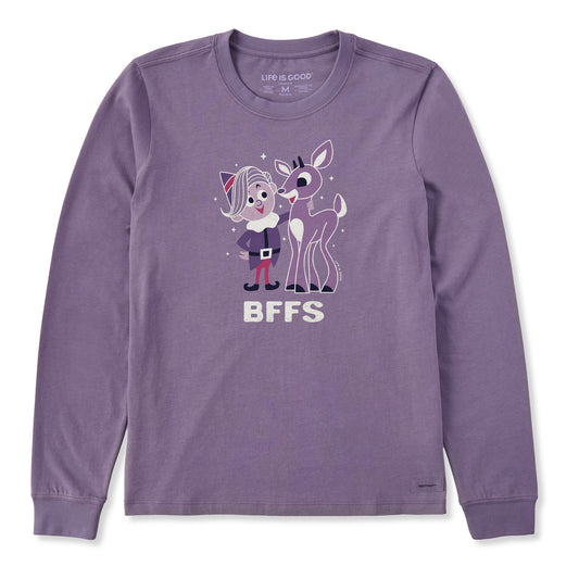 Women's BFFS Rudolph and Hermey Long Sleeve Crusher Tee