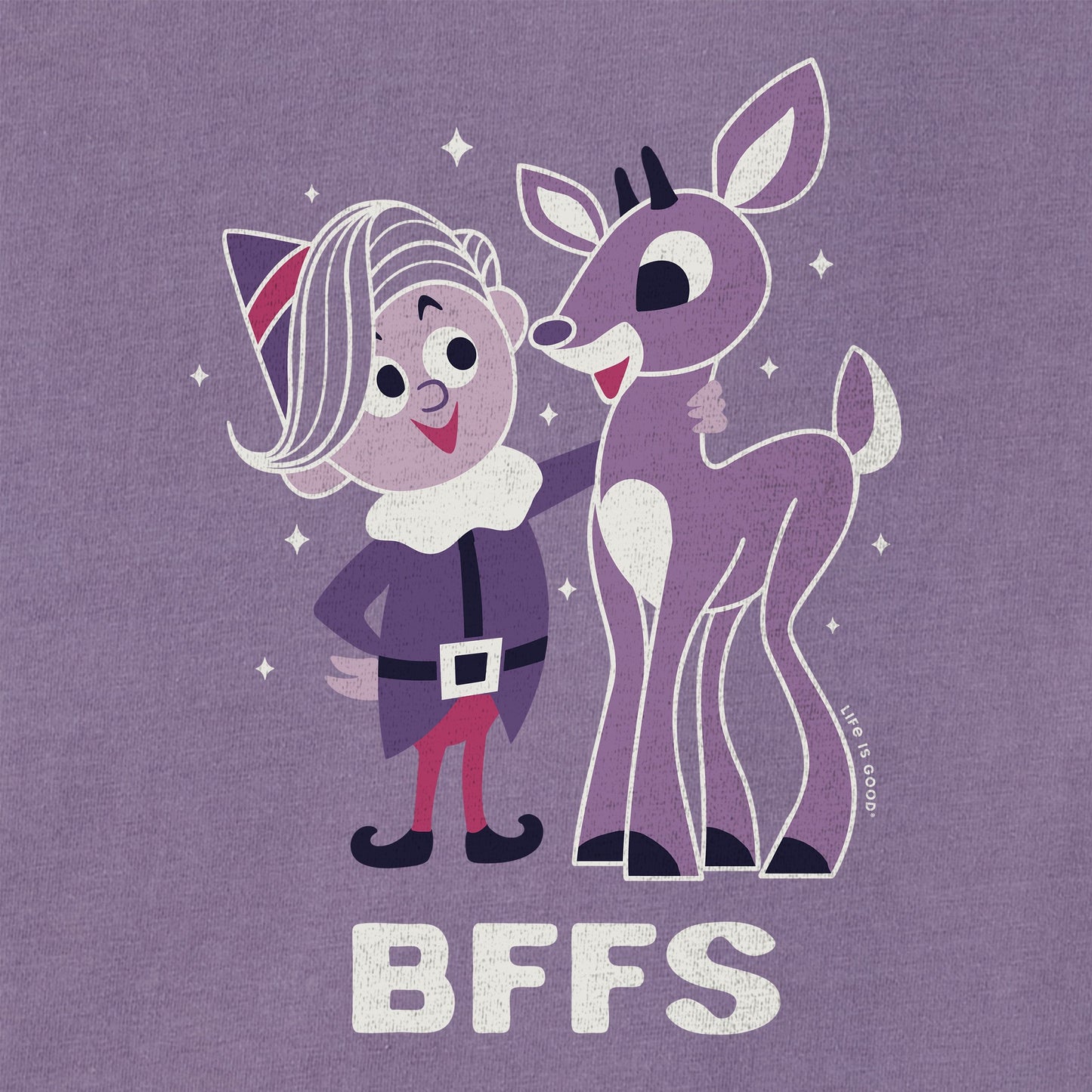 Women's BFFS Rudolph and Hermey Long Sleeve Crusher Tee