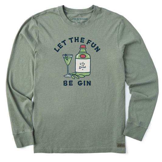 Men's Let the Fun Be Gin Cocktail Long Sleeve Crusher Tee