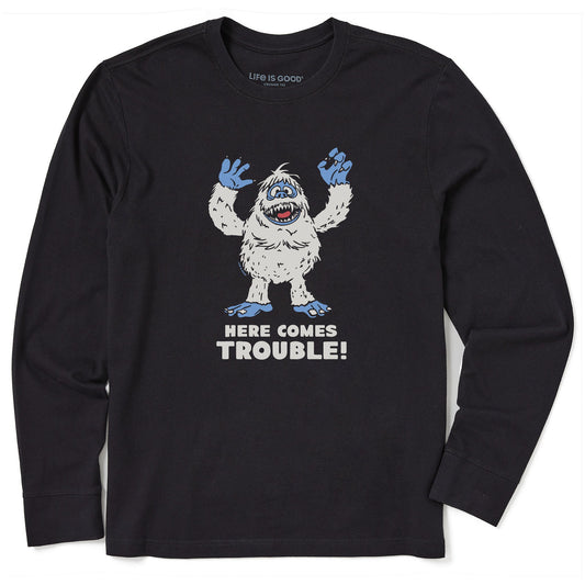 Men's Bumble Here Comes Trouble Long Sleeve Crusher Tee