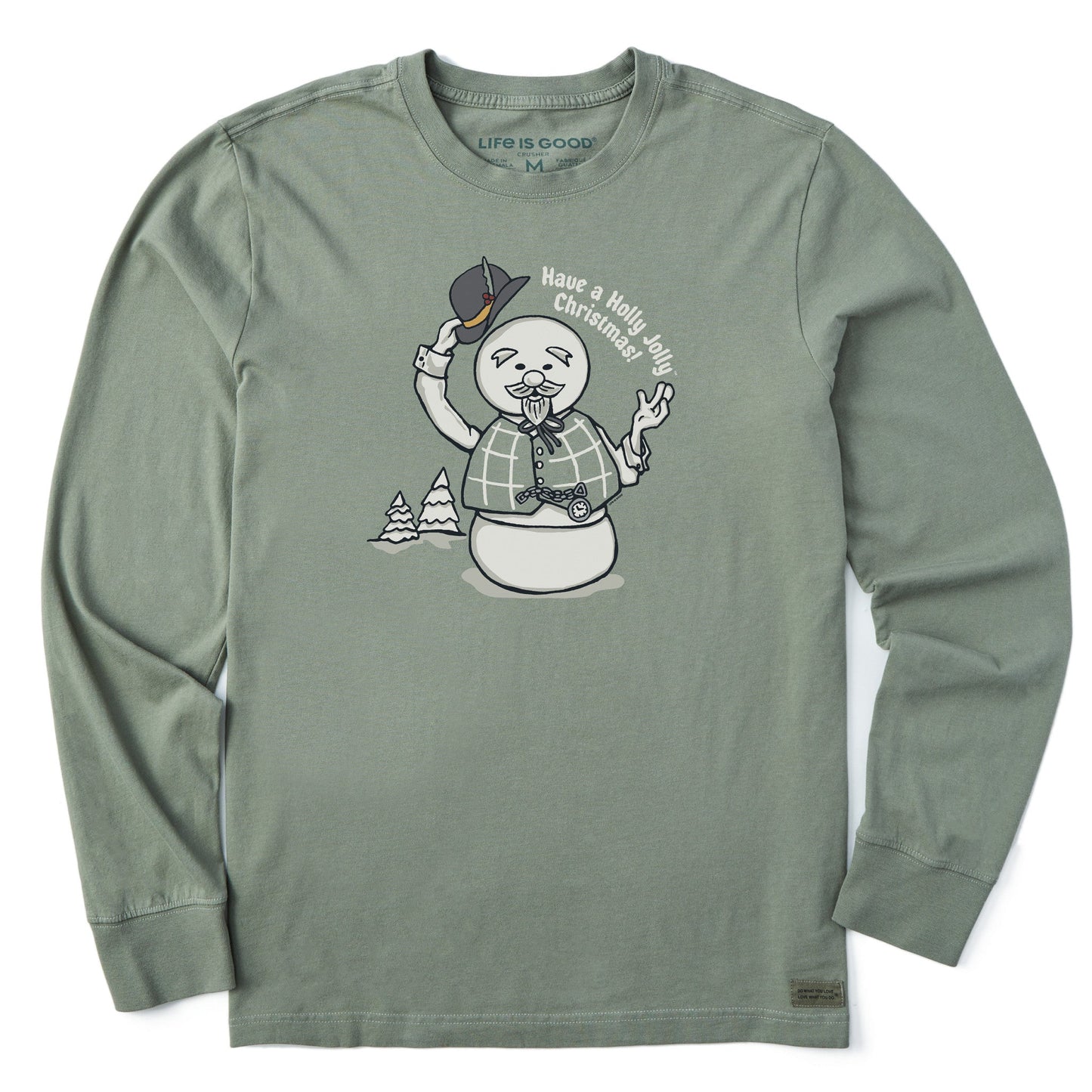 Men's Sam Have a Holly Jolly Christmas Long Sleeve Crusher Tee
