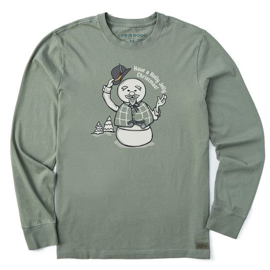 Men's Sam Have a Holly Jolly Christmas Long Sleeve Crusher Tee