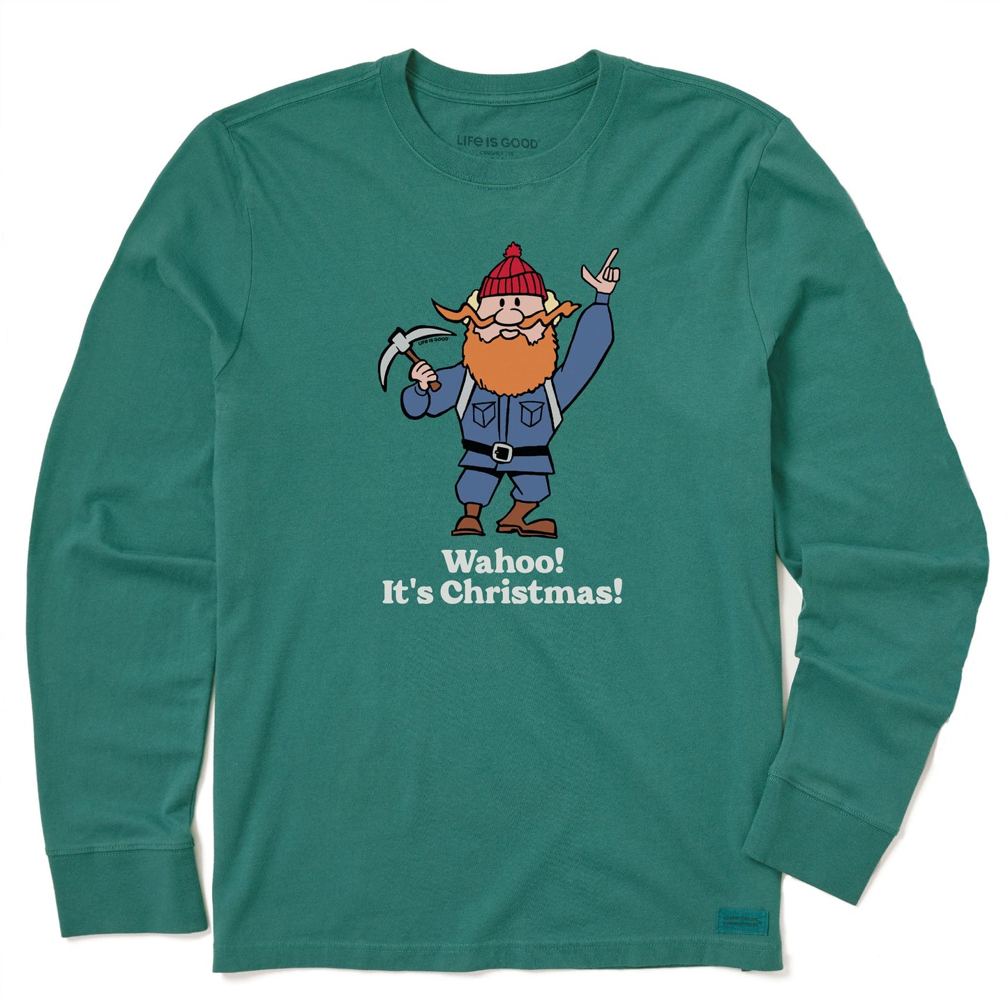 Men's Wahoo! It's Christmas Yukon Long Sleeve Crusher Tee