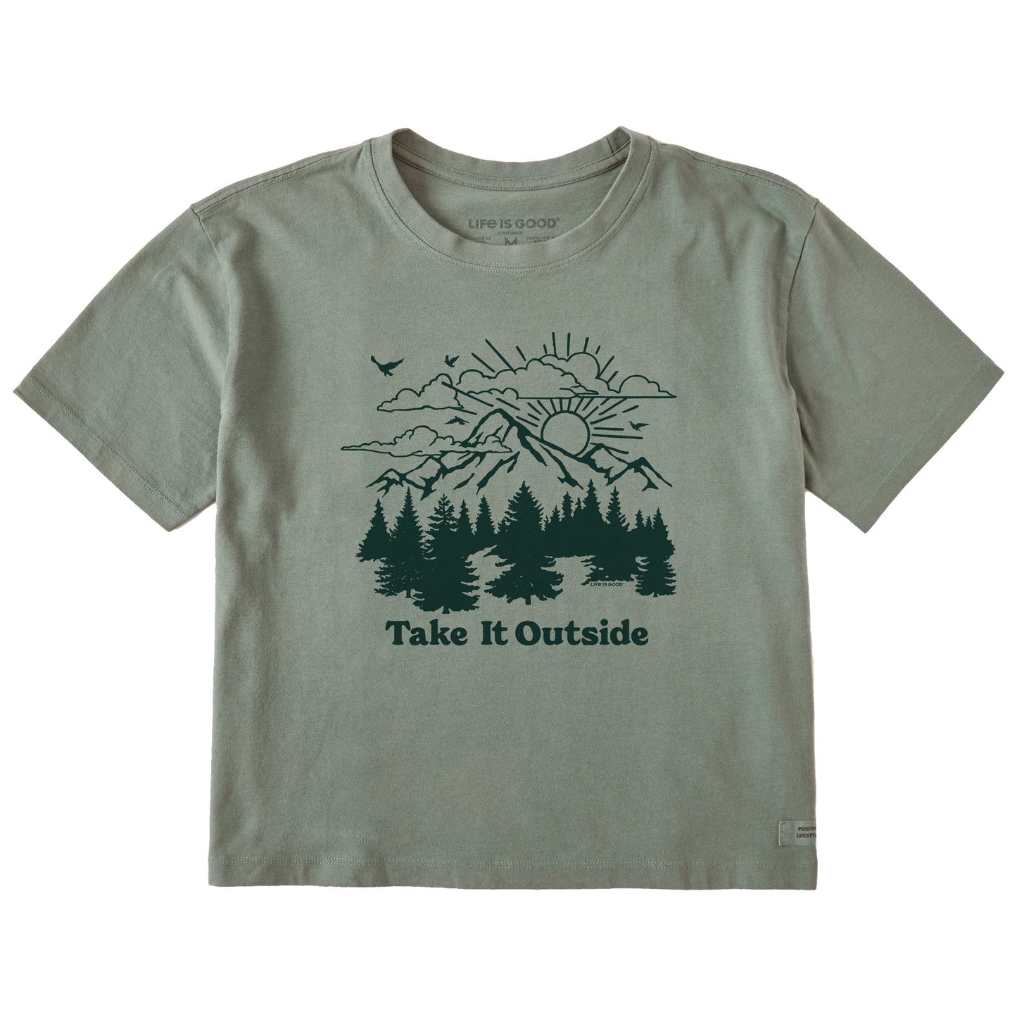 Women's Take it Outside Pinescape Short Sleeve Crusher Boxy Tee