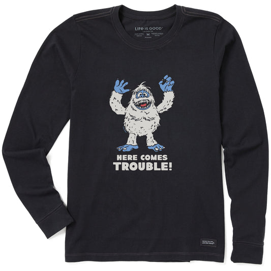 Women's Bumble Here Comes Trouble Long Sleeve Crusher Tee