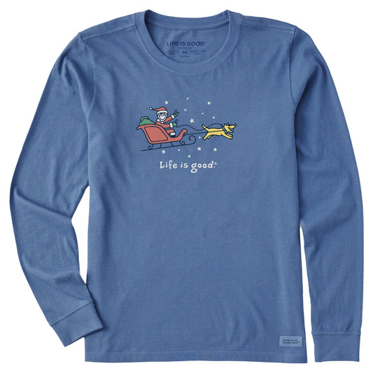 Women's Jake and Rocket Sleigh Ride Long Sleeve Crusher Tee