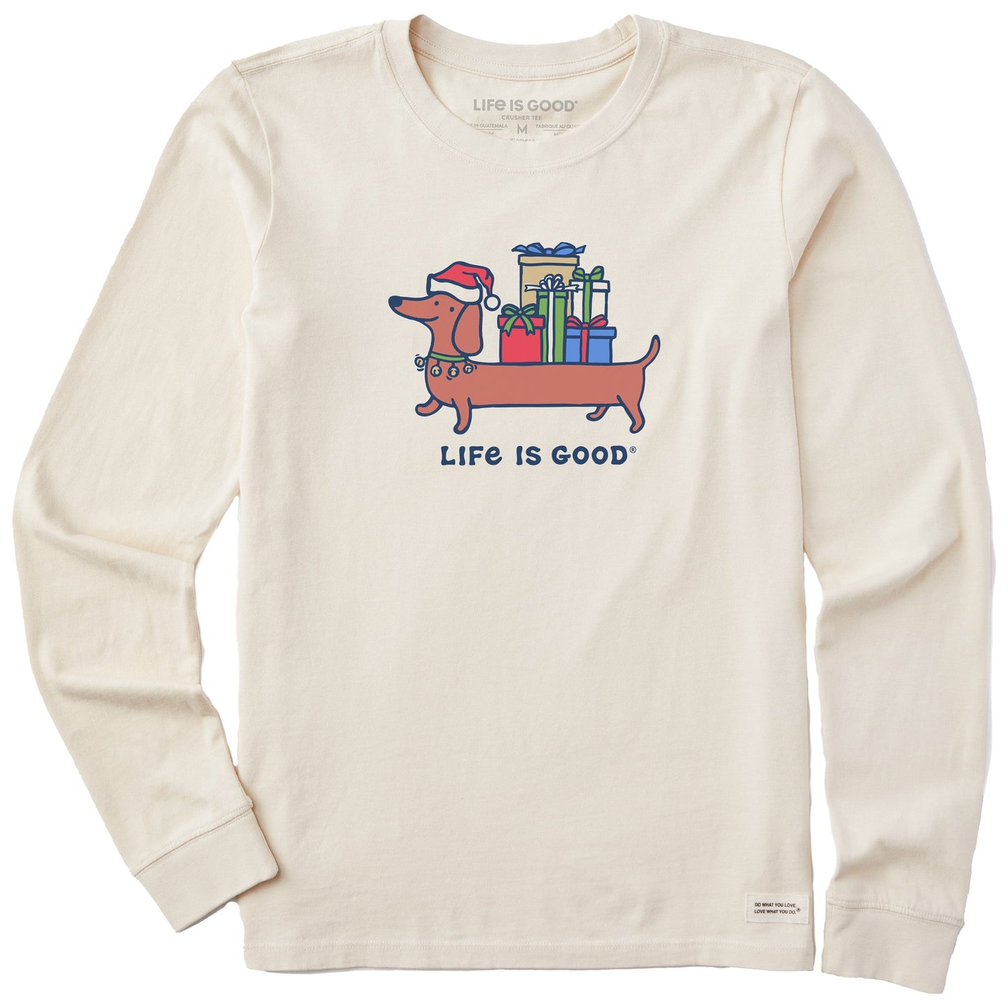 Women's Christmas Dachshund Long Sleeve Crusher Tee