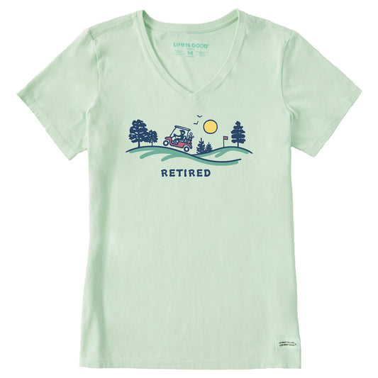 Women's Retired Golf Cart Short Sleeve Crusher Vee
