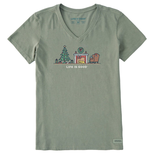 Women's Christmas Morning Vista Short Sleeve Crusher Vee
