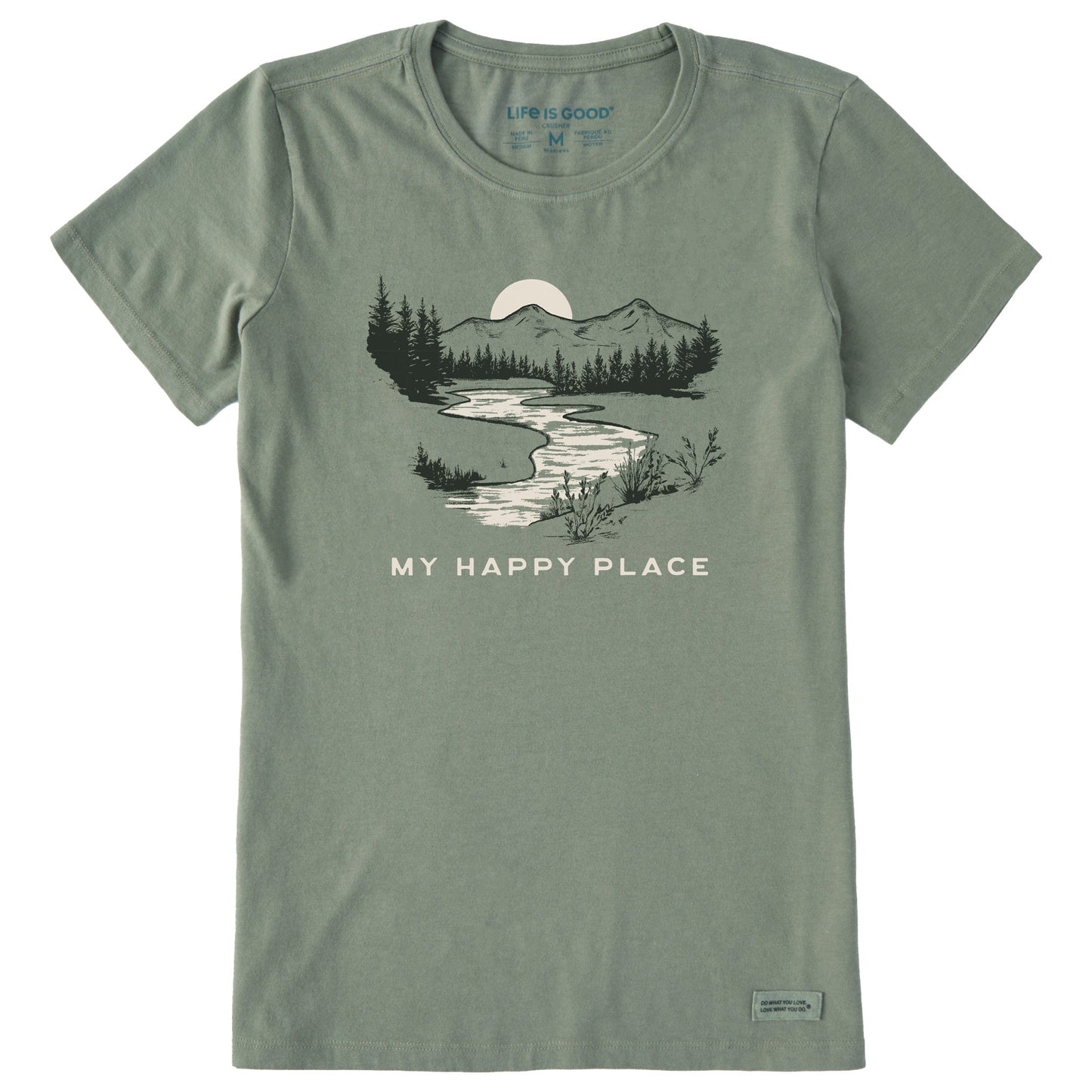 Women's My Happy Place River Short Sleeve Crusher Tee