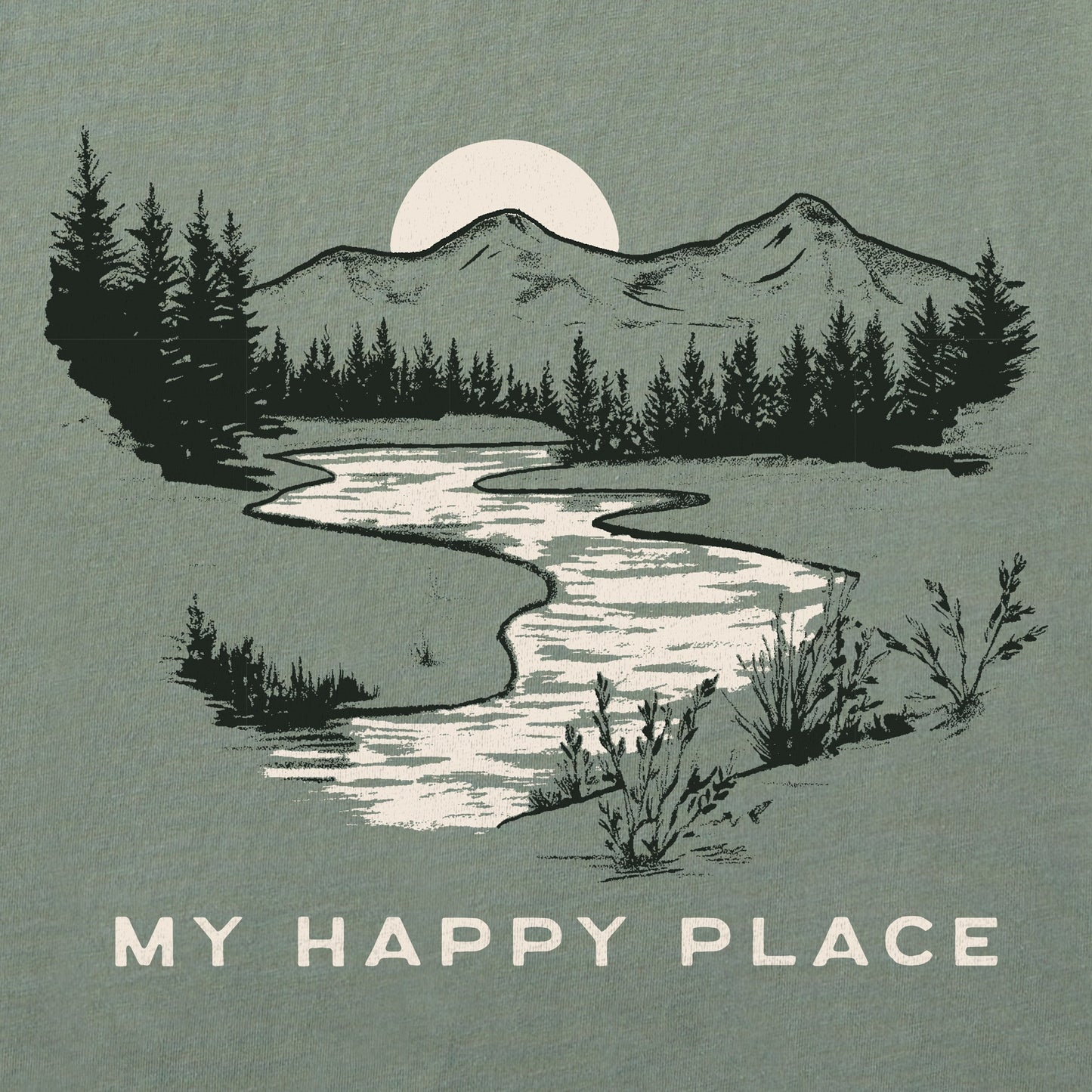 Women's My Happy Place River Short Sleeve Crusher Tee